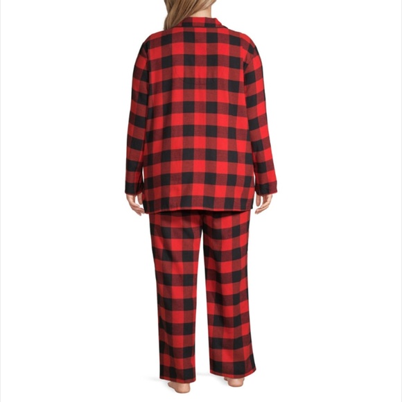 Flannel Pajamas Set Red Plaid Size 2X - Picture 2 of 2